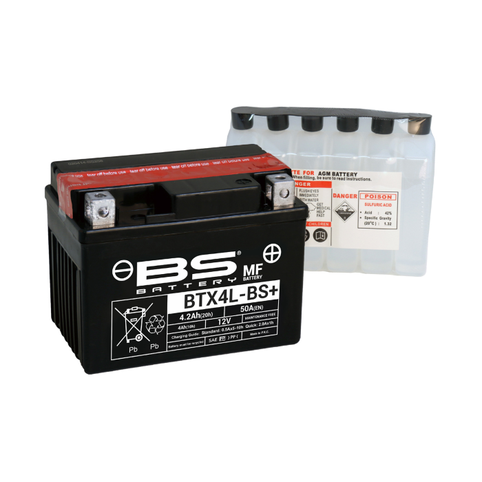 BATTERIA BS MF BTX4L-BS+ / BTZ5S-BS CON ACIDO A CORREDO