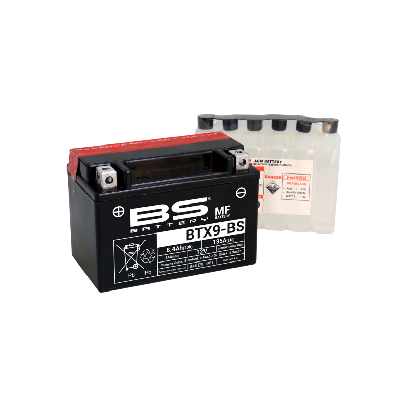 BATTERIA BS BTX9-BS CON ACIDO A CORREDO
