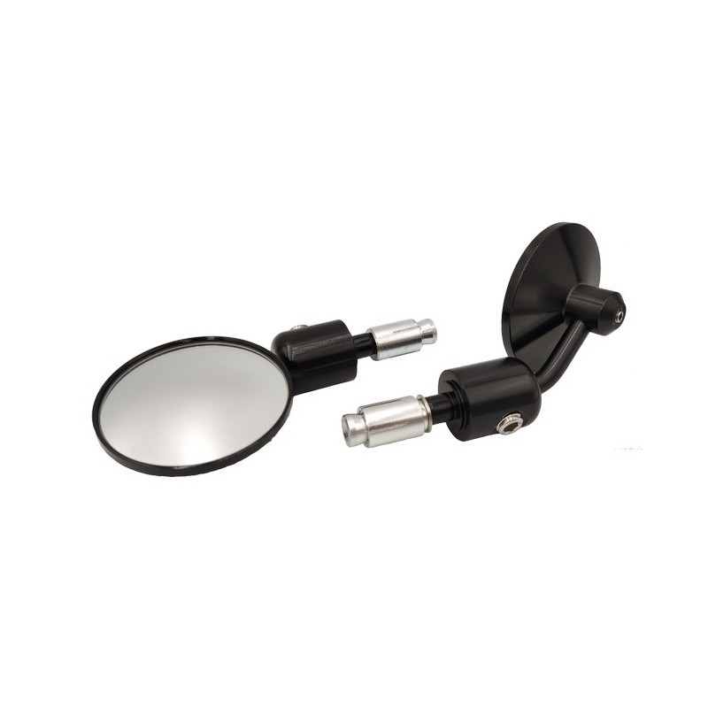 Specchi specchietti retrovisori bar-end neri per manubri da 22 e 25mm