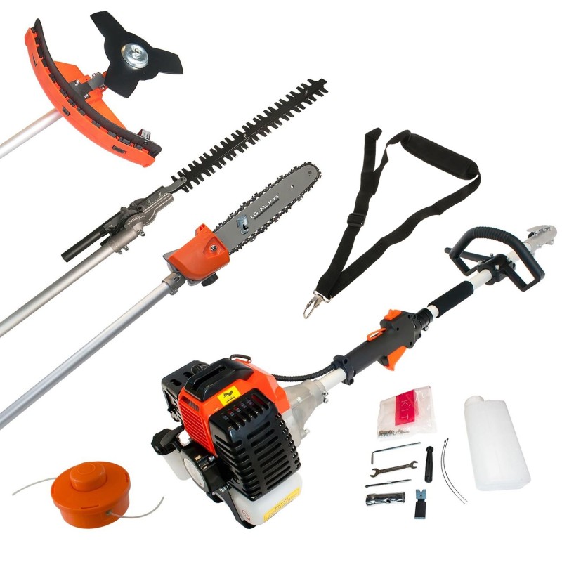 DECESPUGLIATORE A SCOPPIO 43 CC KIT MULTIFUNZIONE 4 IN 1