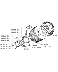 GRUPPO TERMICO CILINDRO POLINI 130 VESPA HP PK ET3 125 PRIMAVERA ø57