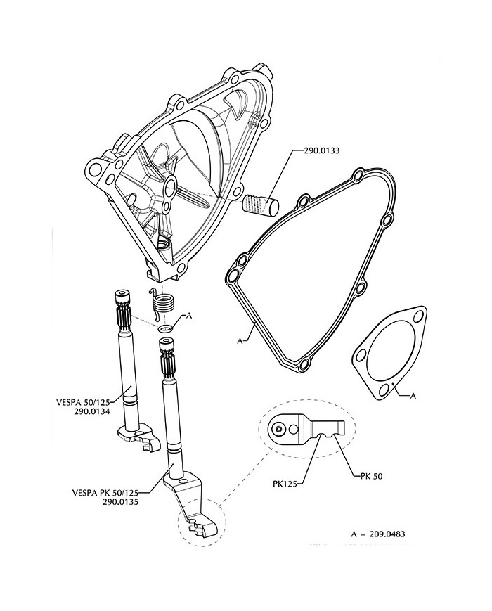 170.0307 COPERCHIO FRIZIONE POLINI PER VESPA 50/125 PRIMAVERA ET3 SPECIAL