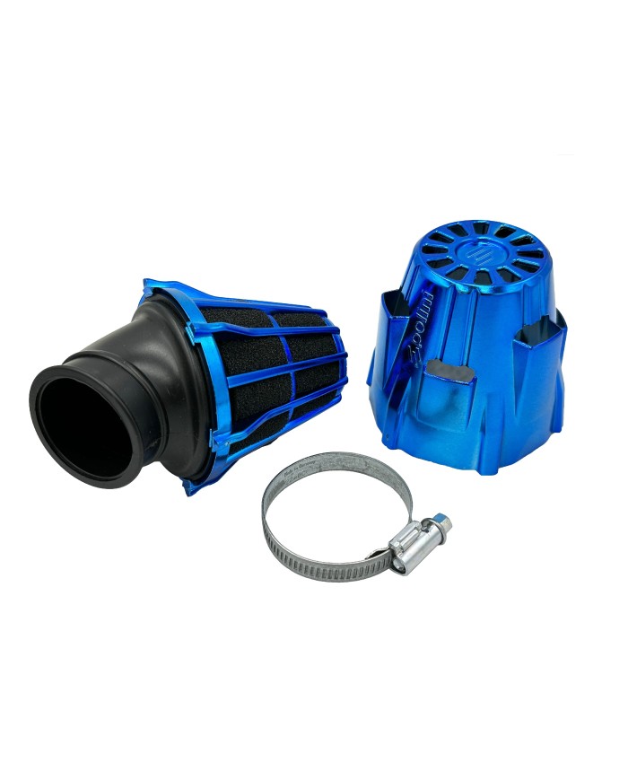 203.0114 AIR BOX POLINI CROMATO BLU INCLINATO 30' IMBOCCO D.37