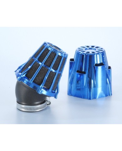 203.0114 AIR BOX POLINI CROMATO BLU INCLINATO 30' IMBOCCO D.37