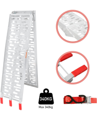 Rampa di carico ripiegabile per moto e quad, in alluminio, 340 kg